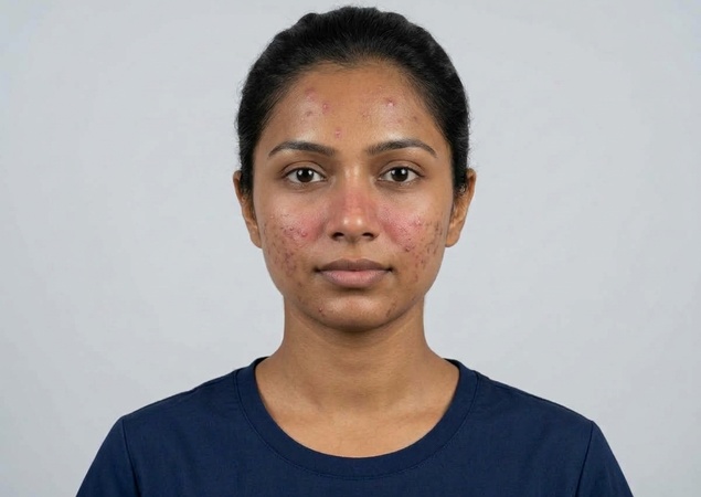 Acne Treatment Before - Indian Patient Outcome