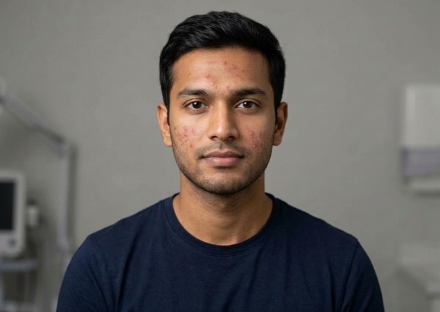 Facial Acne and Texture Treatment Before - Indian Patient Outcome